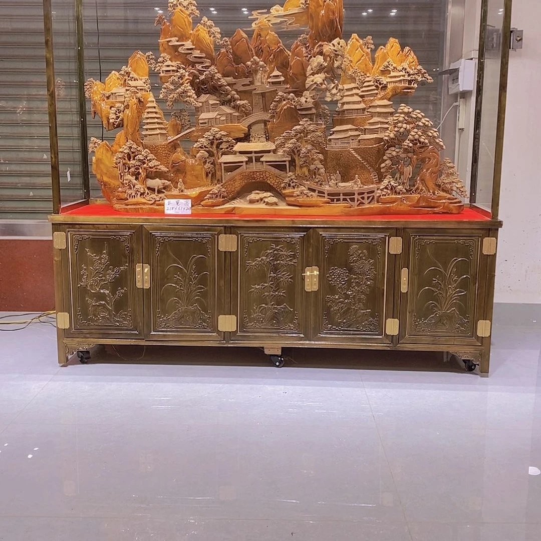 金丝楠山****筑金丝楠小叶桢楠摆件