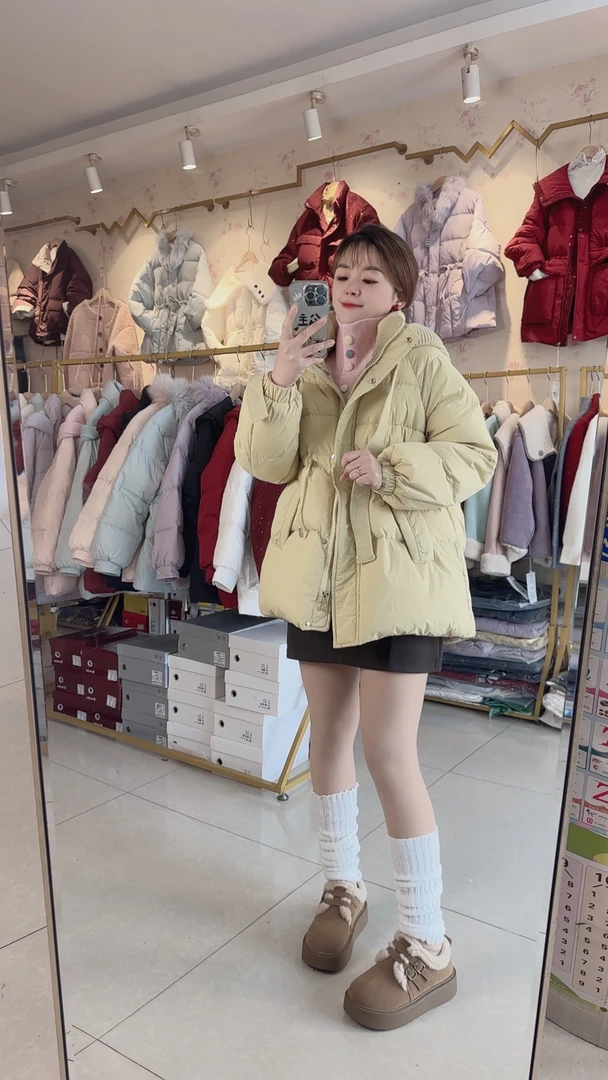 《华仔家》女中长款可拆帽2024冬季时尚韩版加厚保暖棉服收腰