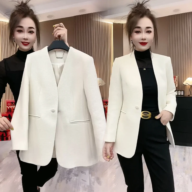 西装外套女2025春季气质高级感一粒扣西服外套时尚百搭长袖上衣女