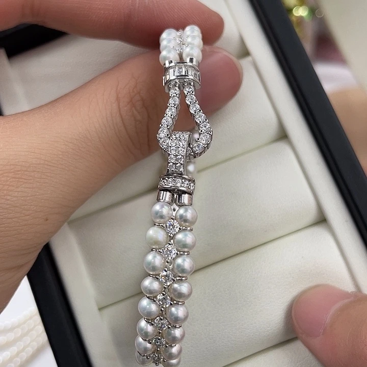 海水珍珠手绳银S925镶嵌