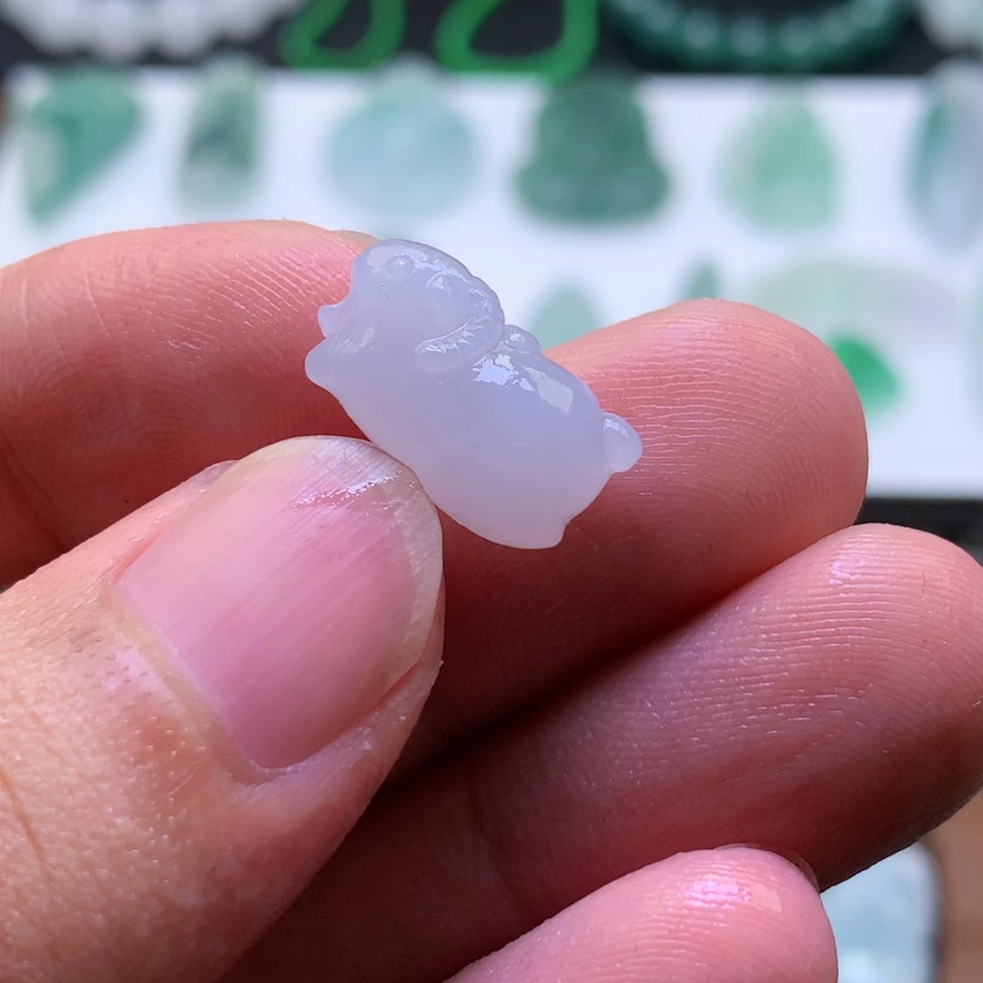 定制翡翠未镶嵌紫色小羊
