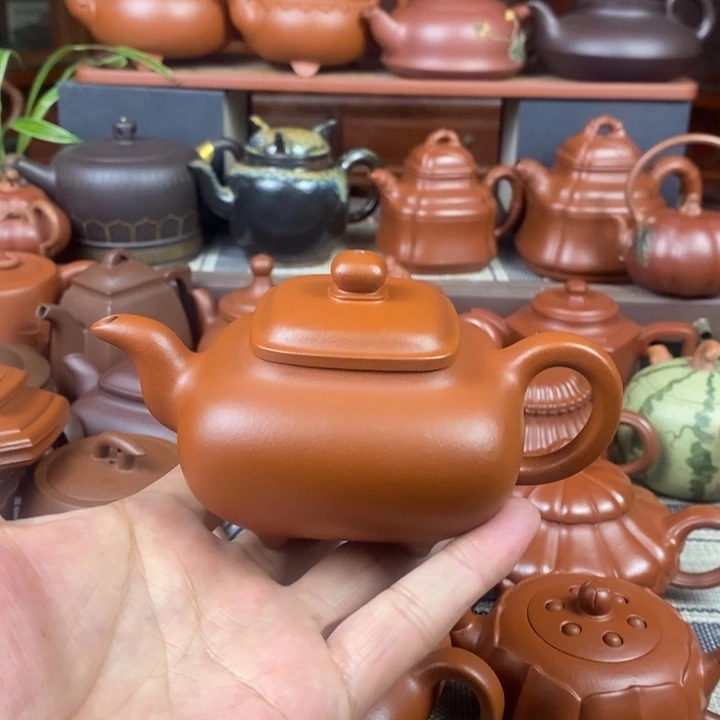 茶壶紫砂四方传炉160-220Cc原矿赵庄朱泥特价