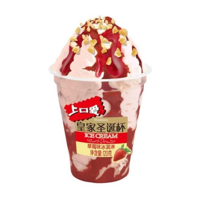上口爱皇家圣诞杯冰淇淋草莓味 120g雪糕同城送雪糕同城配