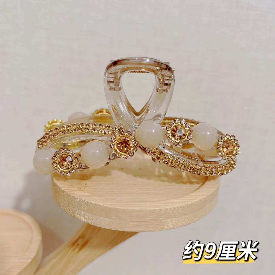 332号一高级感果冻珠水钻9厘米蝴蝶结抓夹