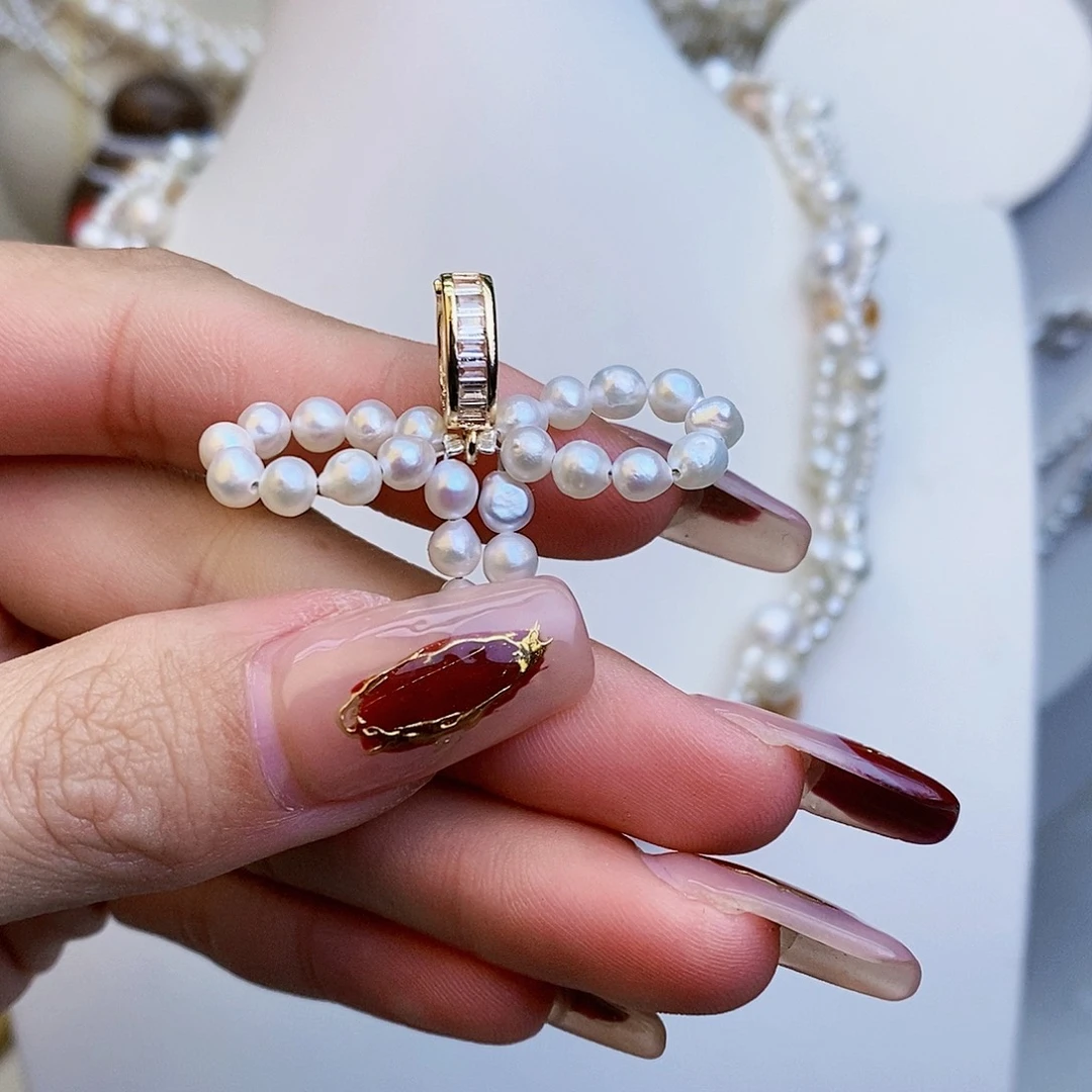 淡水珍珠颈饰银S925镶嵌