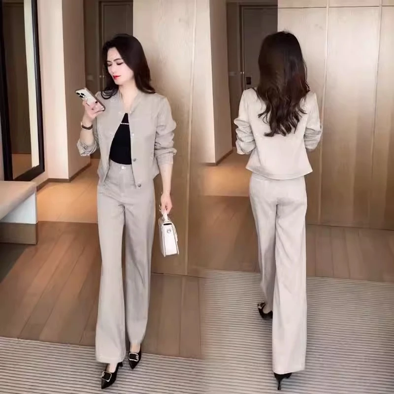 职业春装休闲时尚套装2025年新款洋气质春秋减龄女装阔腿裤两件套