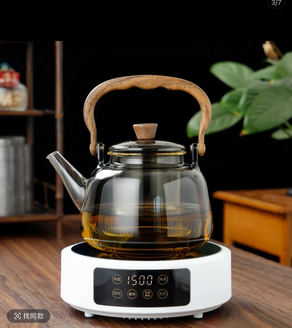 茶简电陶炉煮茶器小型耐热蒸茶煮茶家用玻璃茶具套装办公加热烧水