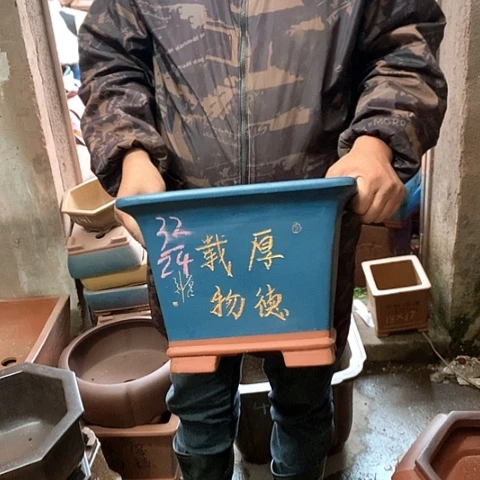 紫砂花盆手工定制