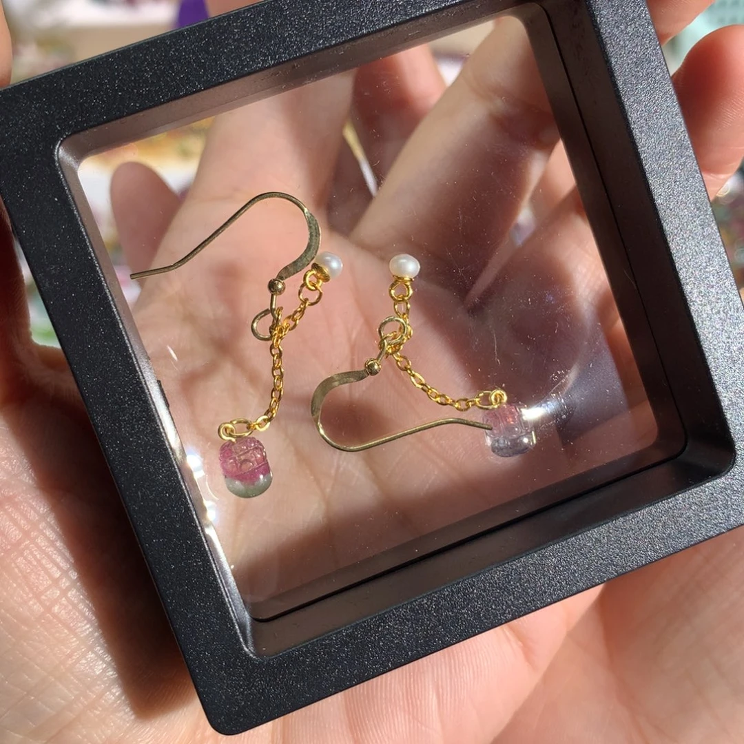 未镶嵌碧玺耳钩耳钩