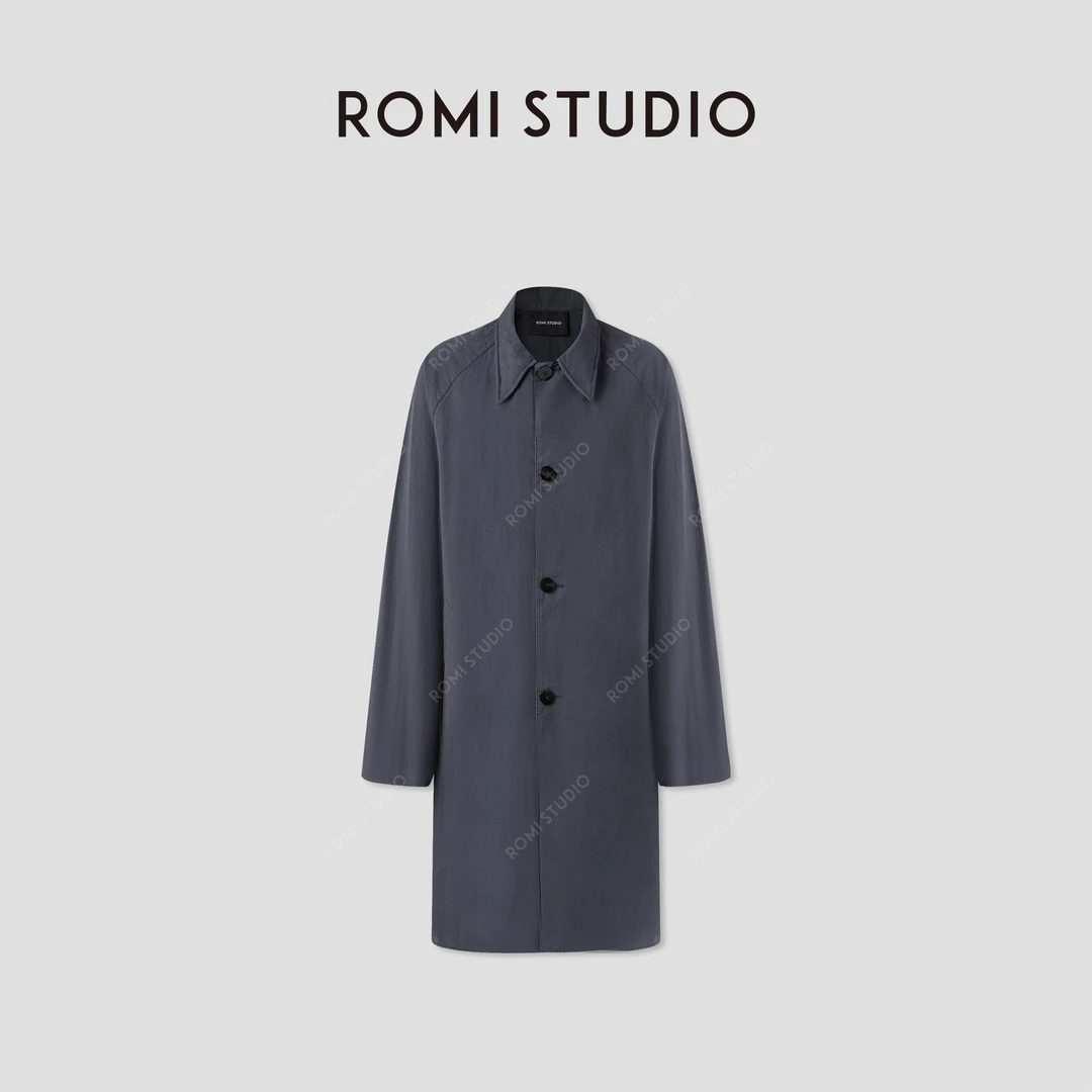 ROMI STUDIO“率性自我”高支纯棉轻薄宽松直筒风衣外套 RWCAWY4662