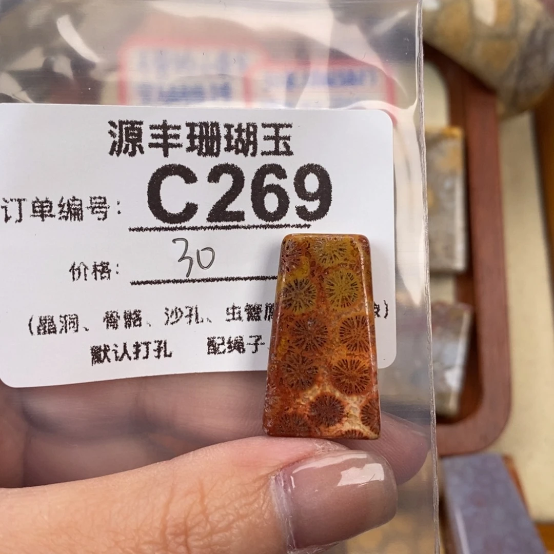 硅化玉颈饰未镶嵌子**月