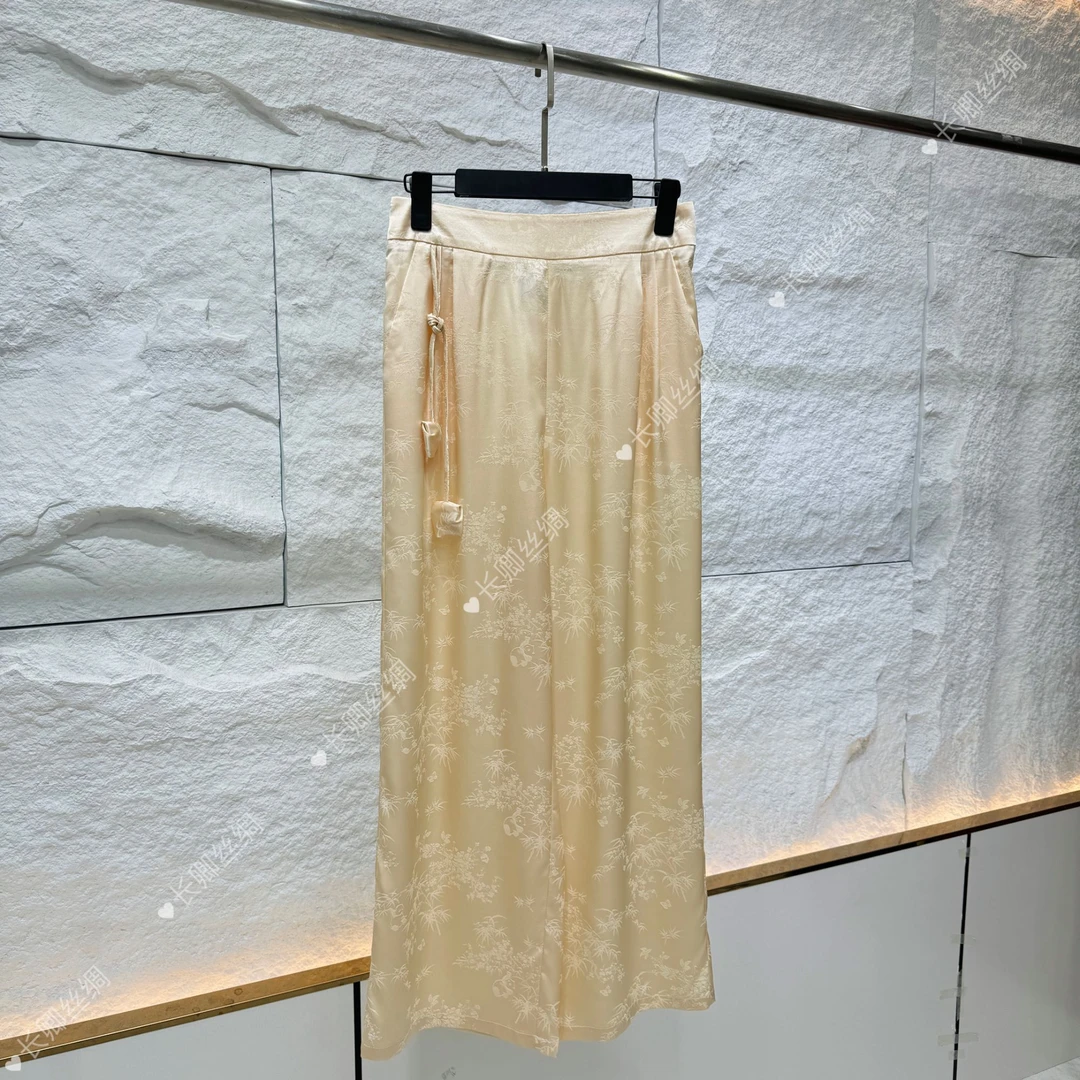 夏季通勤时尚气质松紧腰直筒裤百搭宽松长裤 KK2021