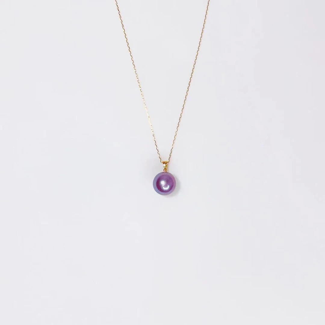 【慢姐甄选】紫色紫珠大龙珠经典款18K金瓜子扣吊坠/12-13MM
