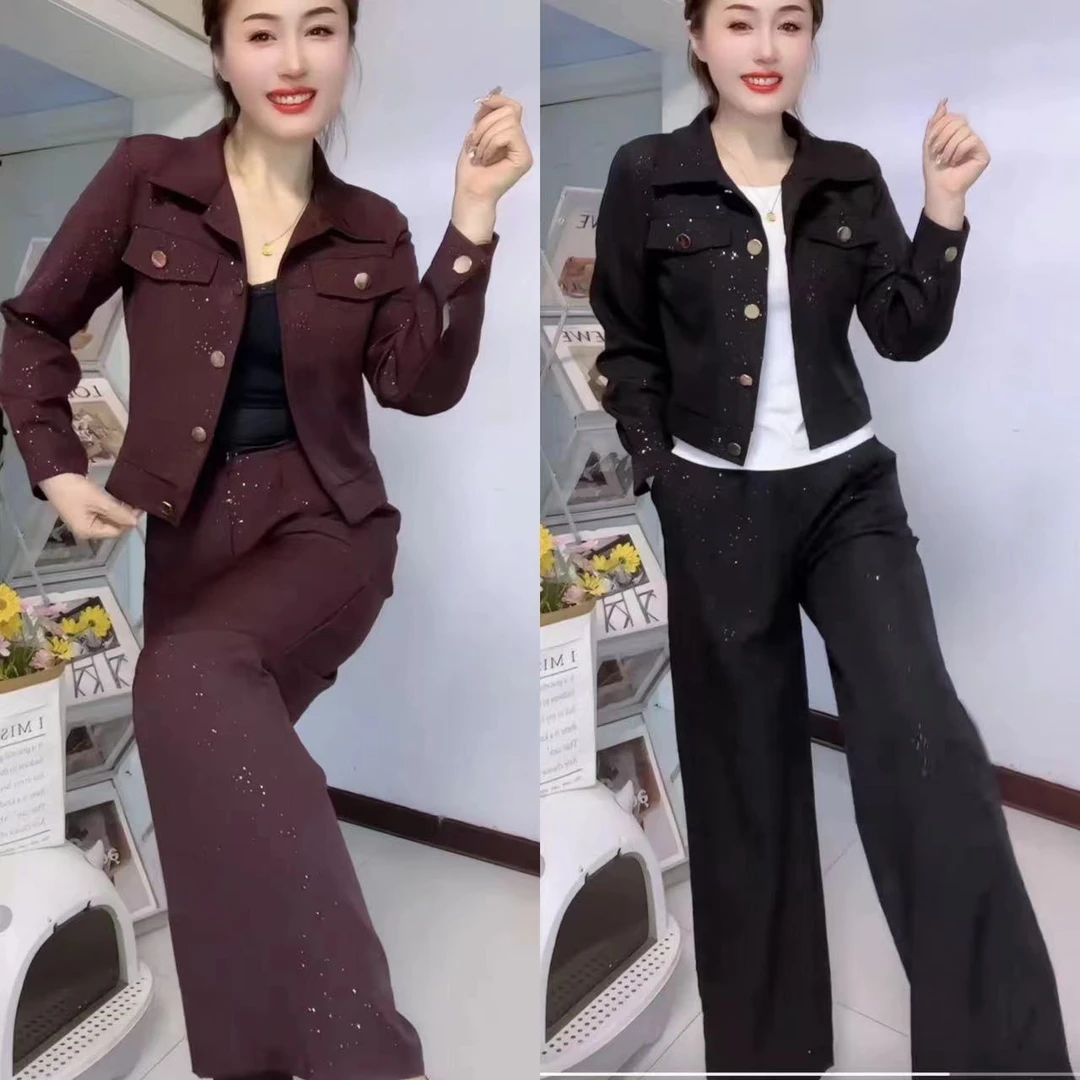 休闲风中国风时尚套装百搭修身小香风春秋显瘦