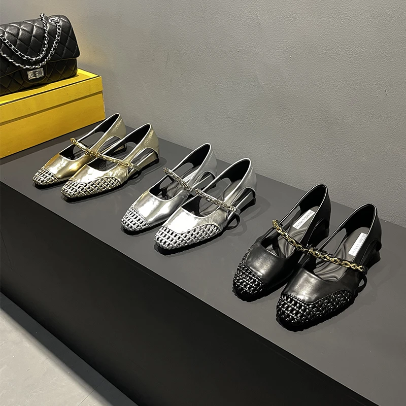 设计感小众编织镂空包头凉鞋子女夏季新款玛丽珍中空单鞋时装凉鞋