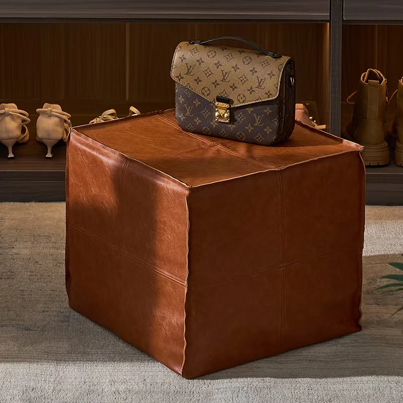 Z家用软包收纳袋简约方形收纳神器收纳套ins多功能防水耐用皮墩