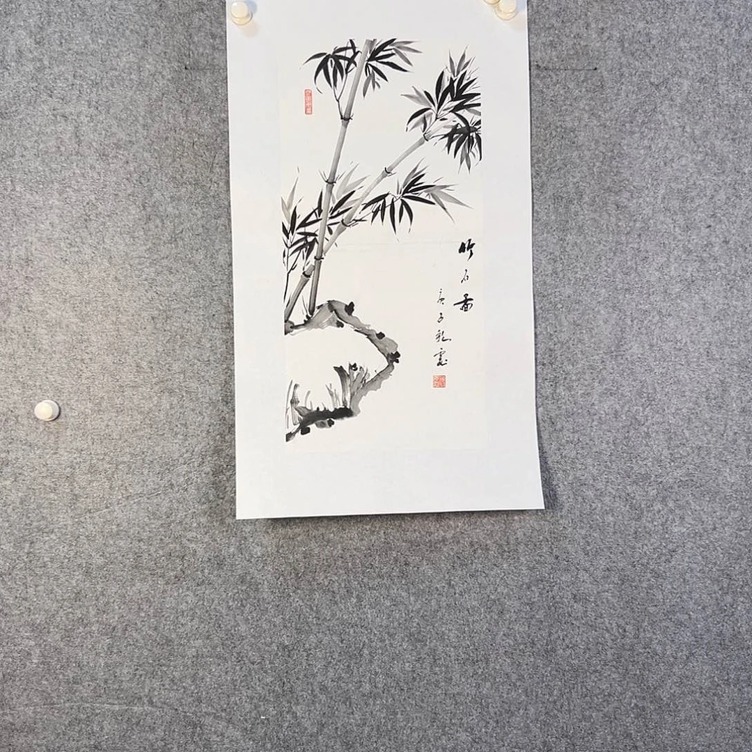国画524 花鸟在树丛的顶端鸣叫叫声