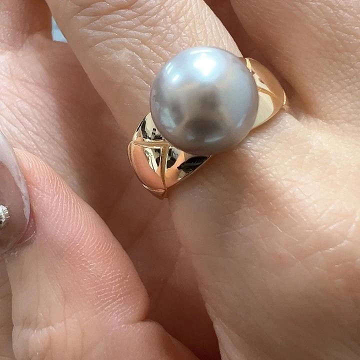 银S925镶嵌海水珍珠戒指