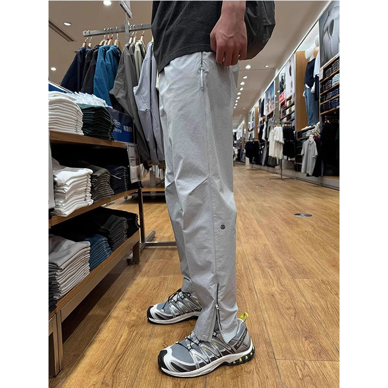 美式微喇冰丝速干裤子男夏季薄款裤脚侧拉链工装裤户外运动休闲裤