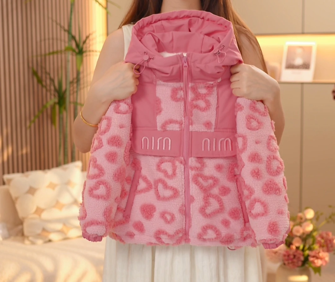 【Ami】儿童女童新款连帽格子棉服短款保暖时尚中大童外套冬季bf038