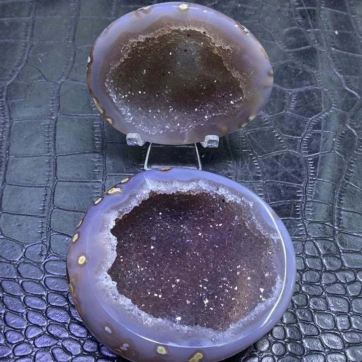 未镶嵌珠宝半成品水晶黑紫盆