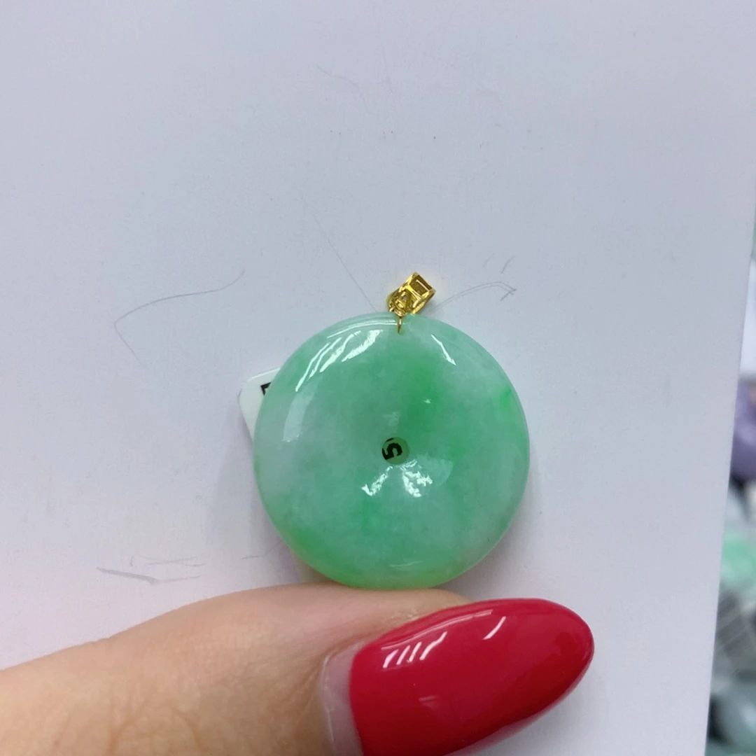 翡翠18K金镶嵌颈饰949469