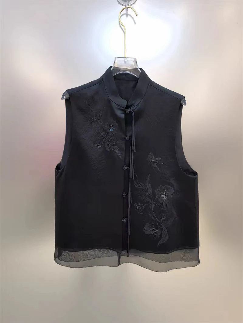 深圳MMOUHUO新中式拼纱马夹