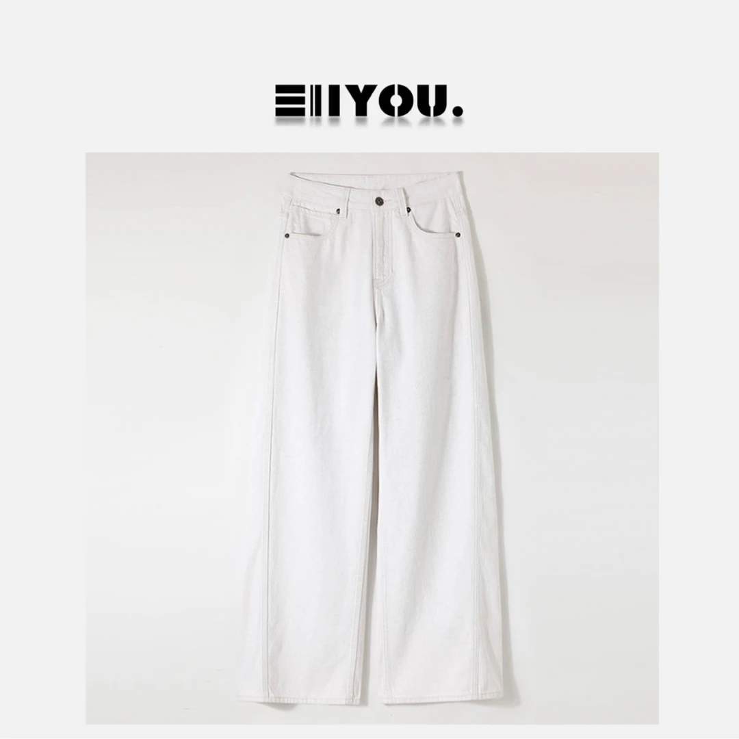 【ENYOU定制】夏日薄款麻质 白色牛仔裤