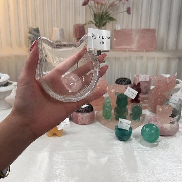 石材q88 白水晶小猫咪