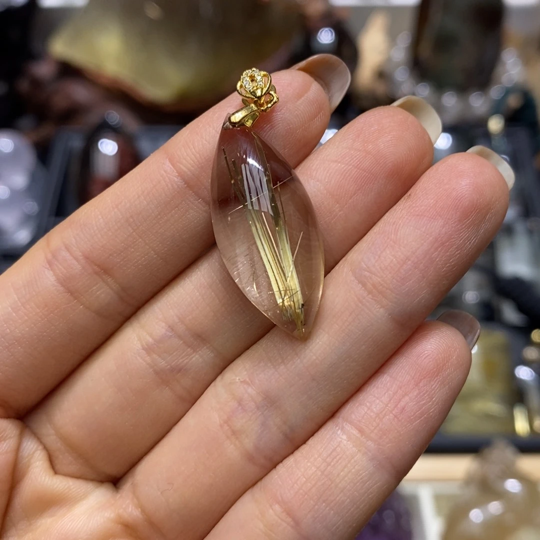 水晶颈饰银S925镶嵌吞*