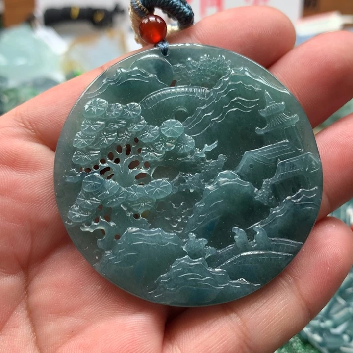 翡翠颈饰未镶嵌保真天然a货翡翠
