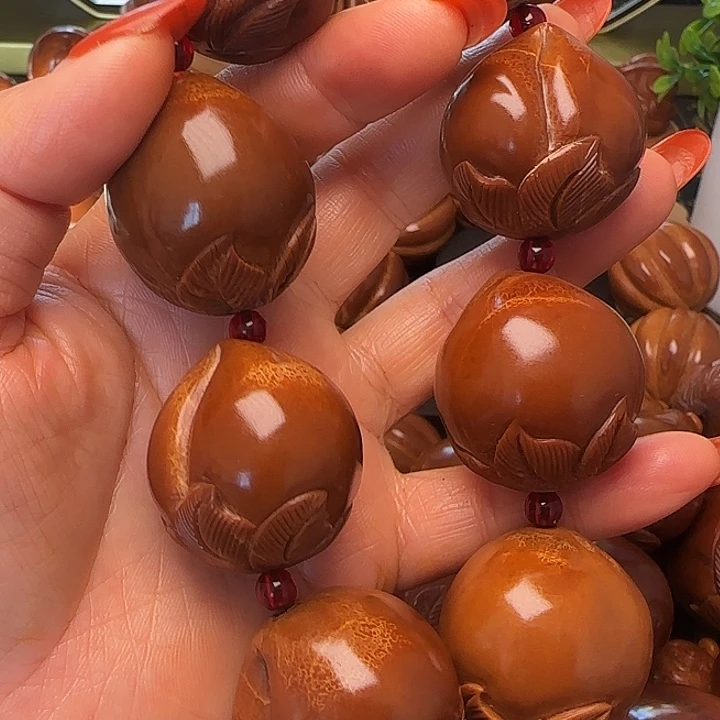 夜***静橄榄核手串/手链寿桃手持