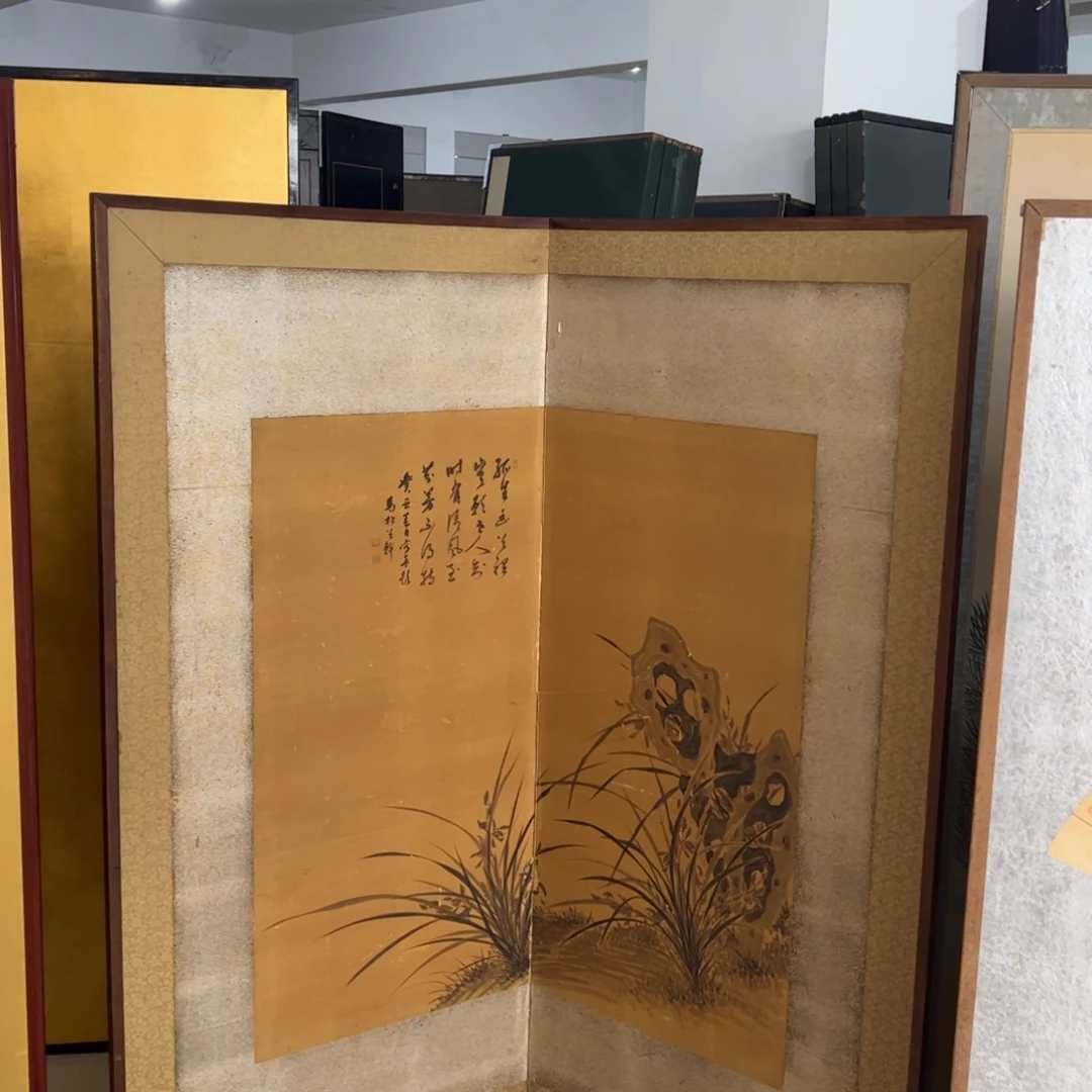 绘画屏风框画茶空间设计