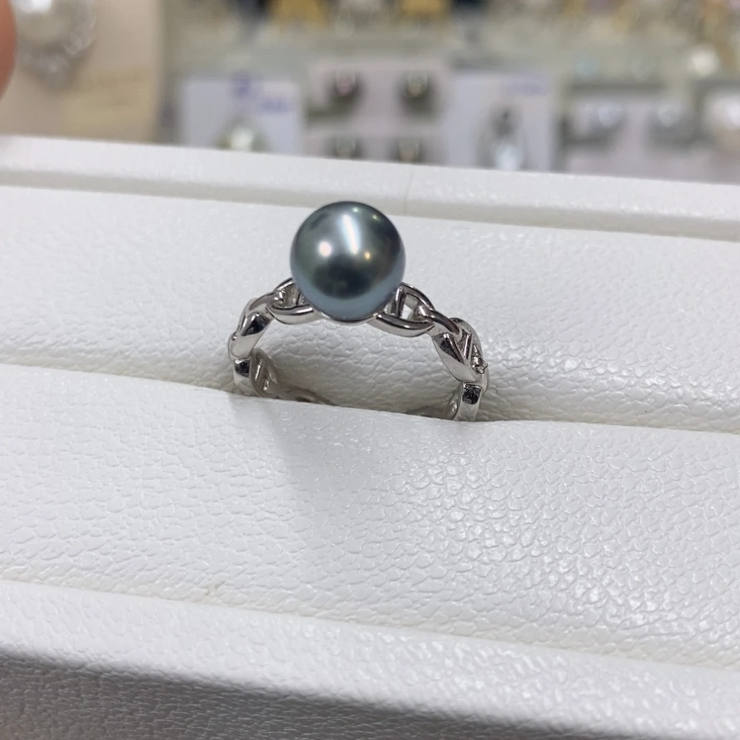 银S925镶嵌戒圈海水珍珠，链接5