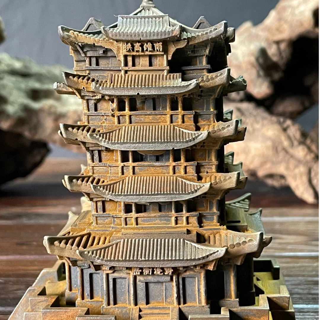 创意铁艺术黄鹤楼高级建筑办公摆件装饰工艺收藏品直播间专属链接