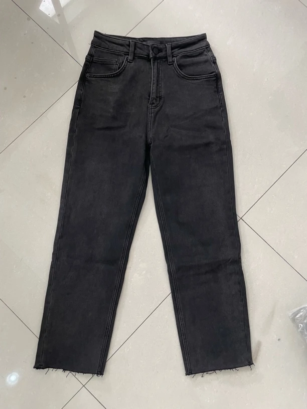 #83122A 黑灰色九分烟管（薄绒）