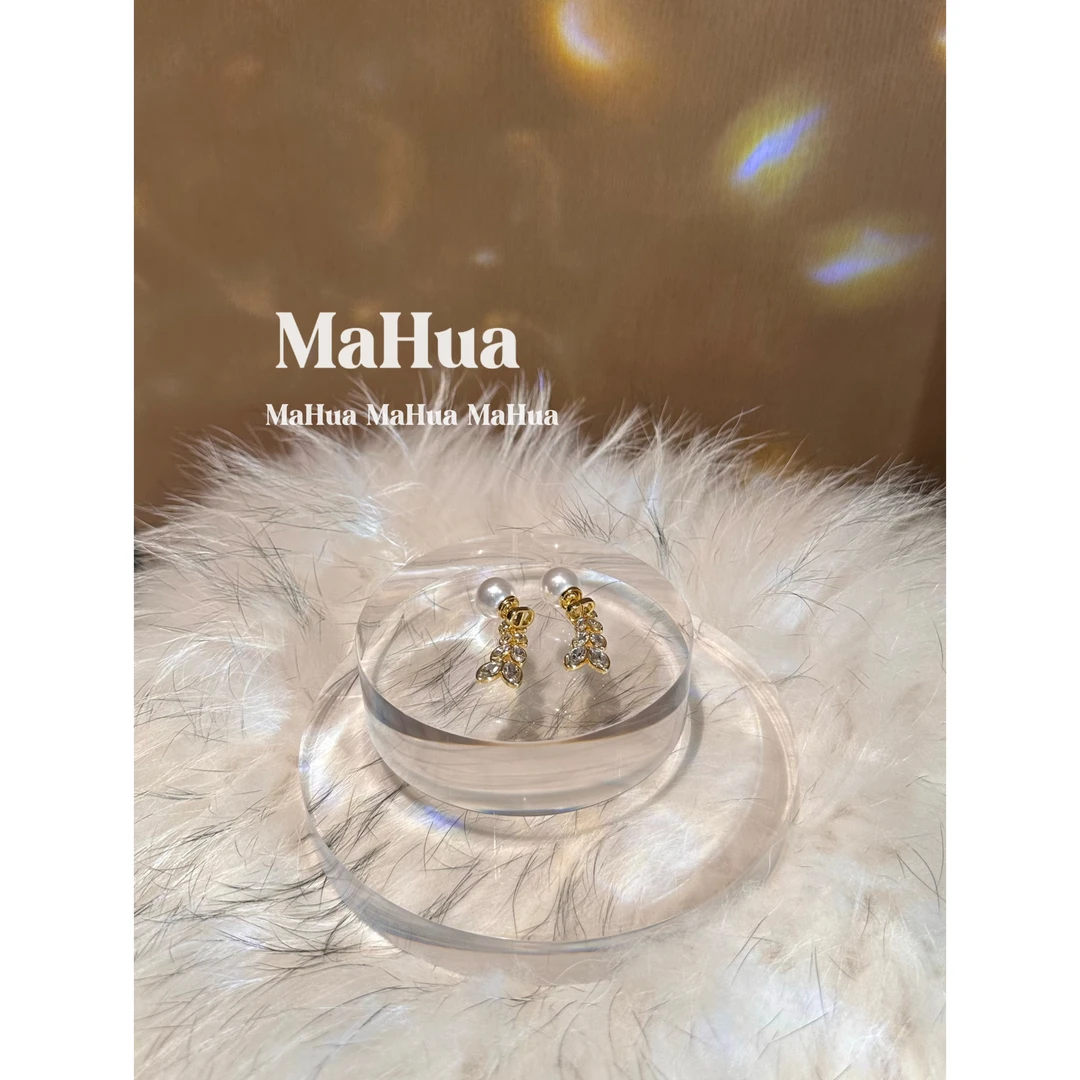 铜合金合成锆石耳饰 P1129 金色麦穗流苏耳环耳饰