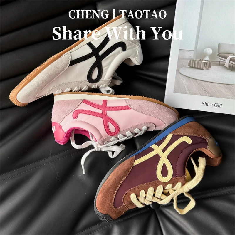 【程淘淘】曲奇奥利奥丨不对称歪头大头鞋女2025新款复古阿甘德训鞋