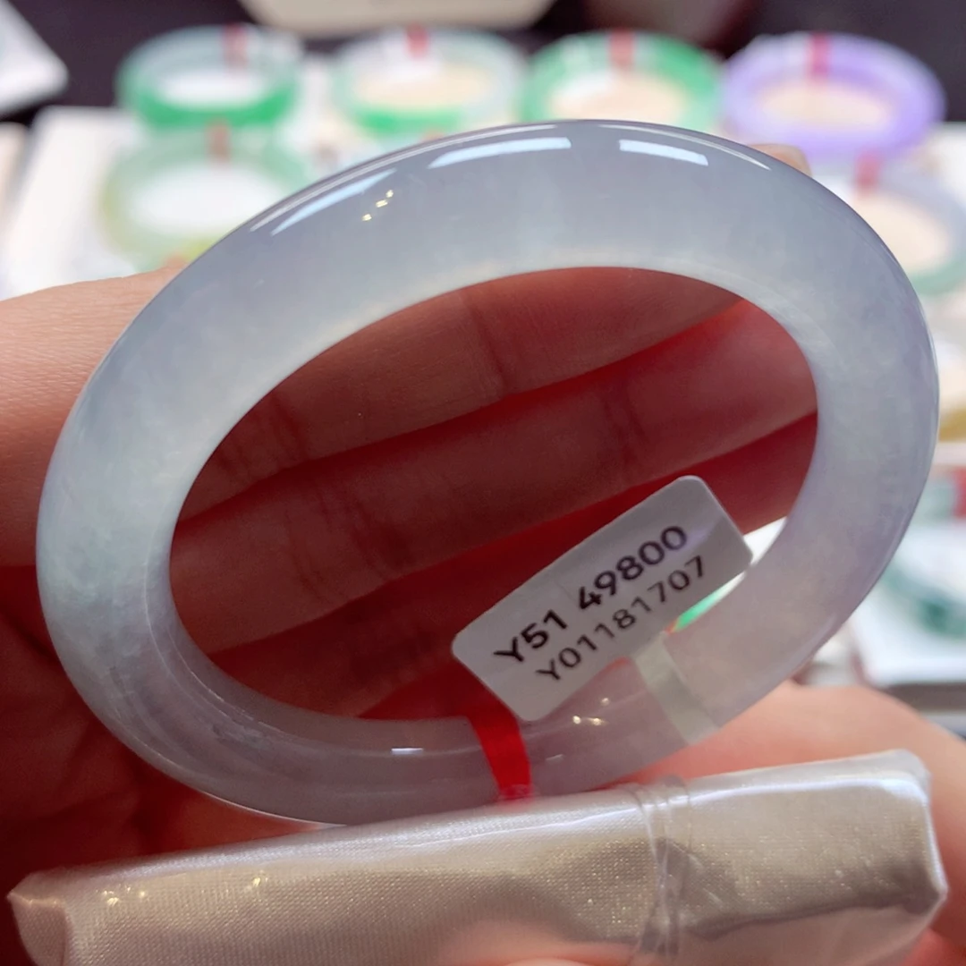 翡翠手镯未镶嵌47圆条77