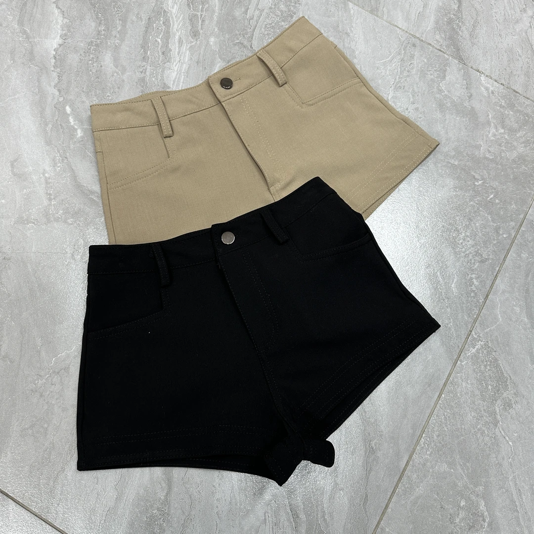 美式辣妹高腰紧身短裤6013