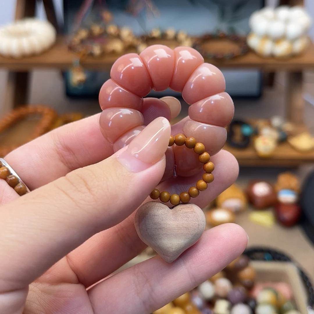 菩提根/象牙果手串手捻搭配爱心