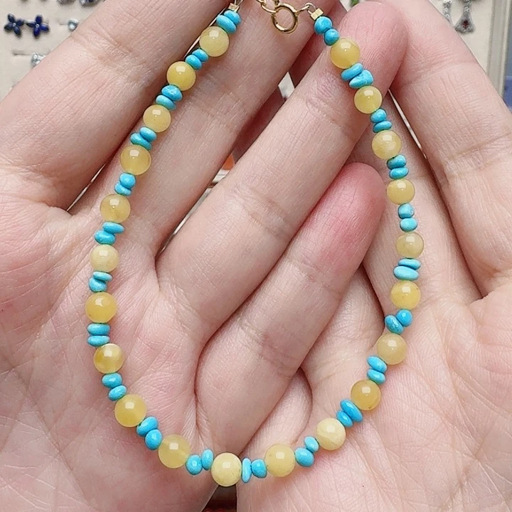 蜜蜡手链银S925镶嵌手链