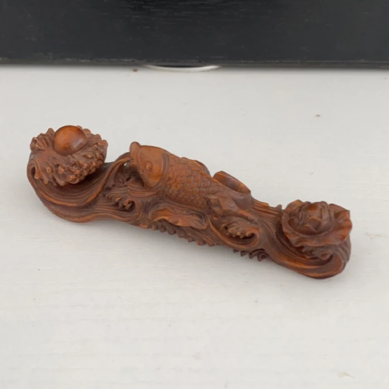 木头手工雕刻摆件长10