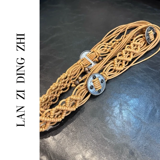 「詹大强」四级搭配单品手工绳子编织复古风腰带