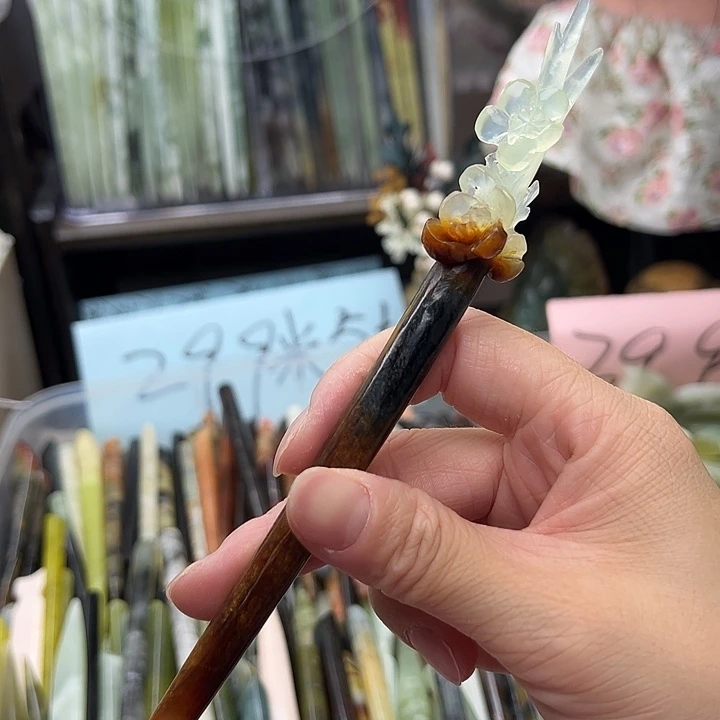 蛇纹石玉未镶嵌发簪