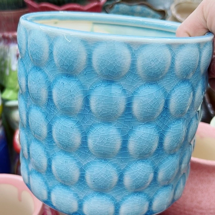 多肉绿植陶瓷花盆9.9包邮，有孔