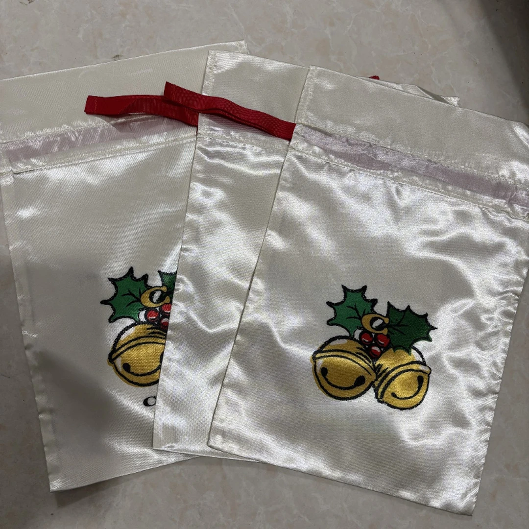 圣诞铃铛简约束口收纳袋20*30