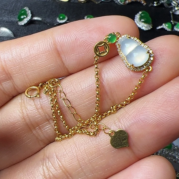 18K金镶嵌手链翡翠