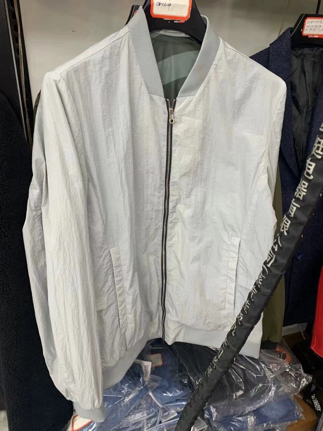 8301杉撤柜剪标棒球领外套夹克春款轻薄款灰色男