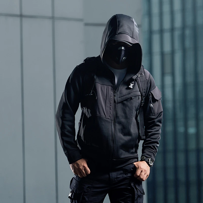 【龙牙】天苑机能开衫休闲战术长袖连帽外套男潮流运动秋冬骑行钓鱼